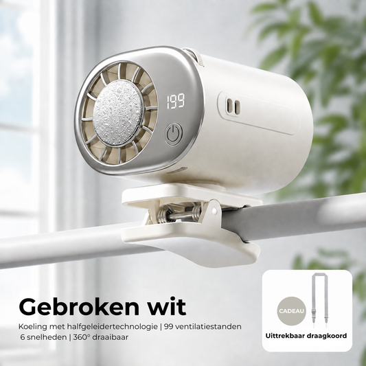 BreezeClip™ | Versla de hitte overal met krachtige draadloze verkoeling