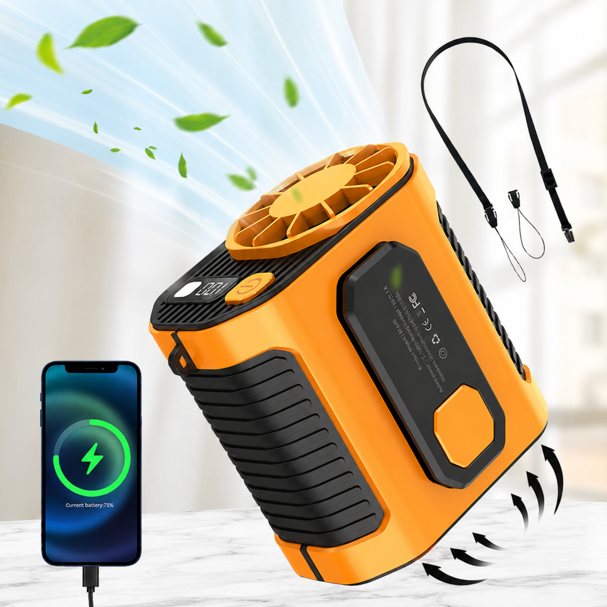 TurboBreeze™ | Versla de hitte, waar je ook bent — direct handsfree verkoeling