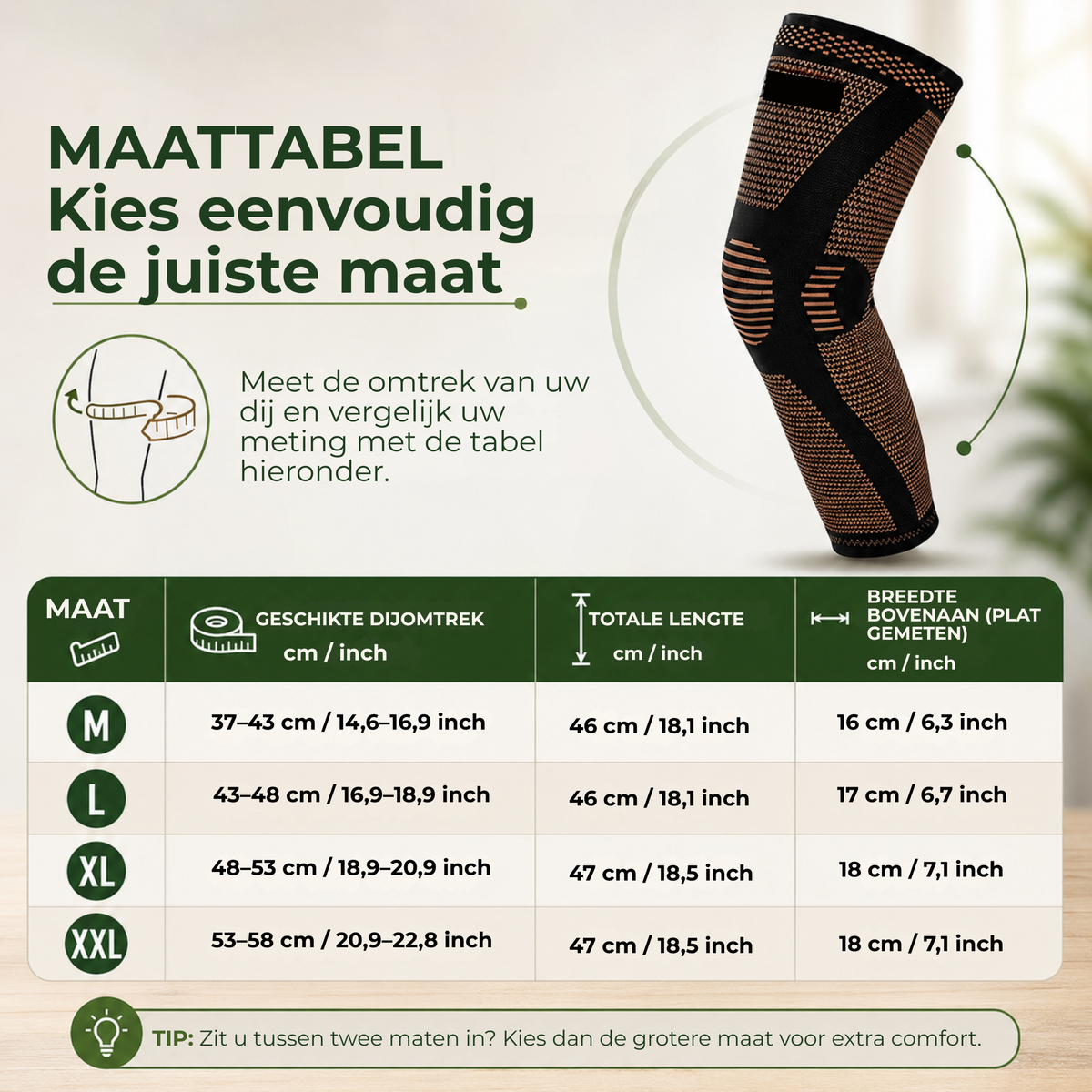 KneeLock Pro™ | Lange compressiekniebandage met antislipgrip