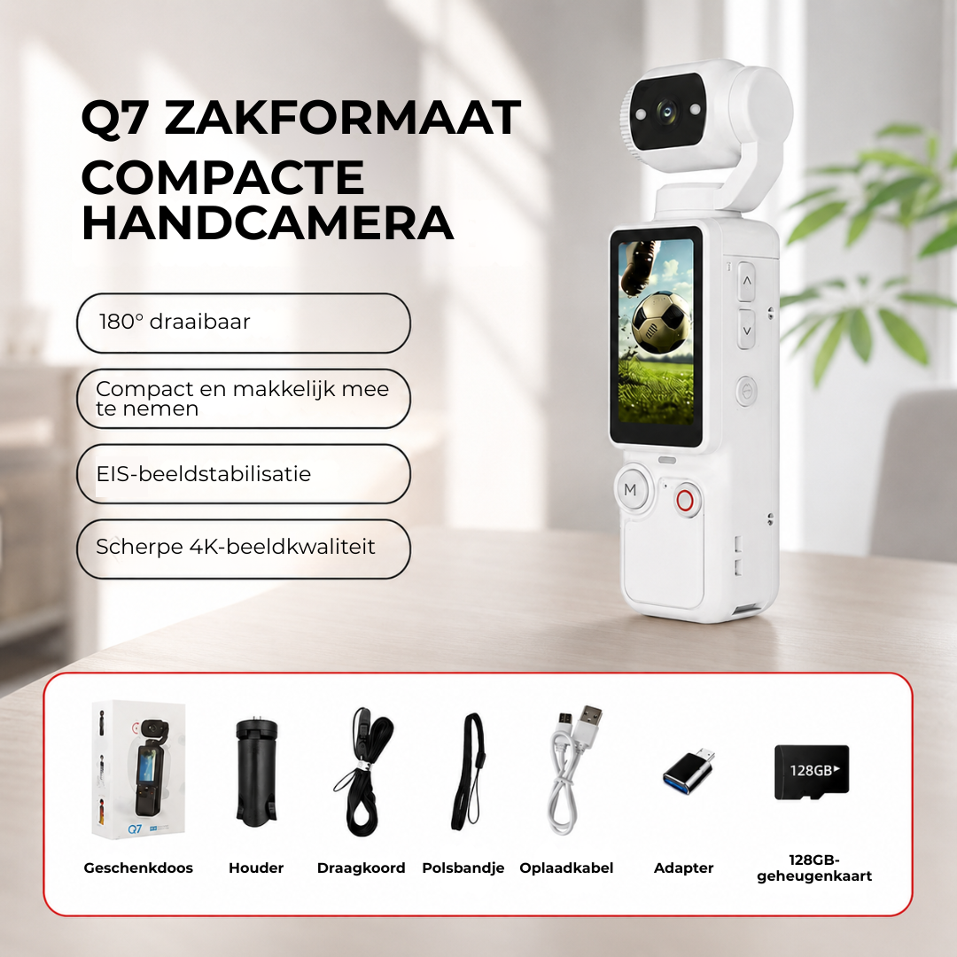 QMini™ 7 Smooth Gimbal MiniCam | Leg elk moment vloeiend vast in 4K – altijd en overal