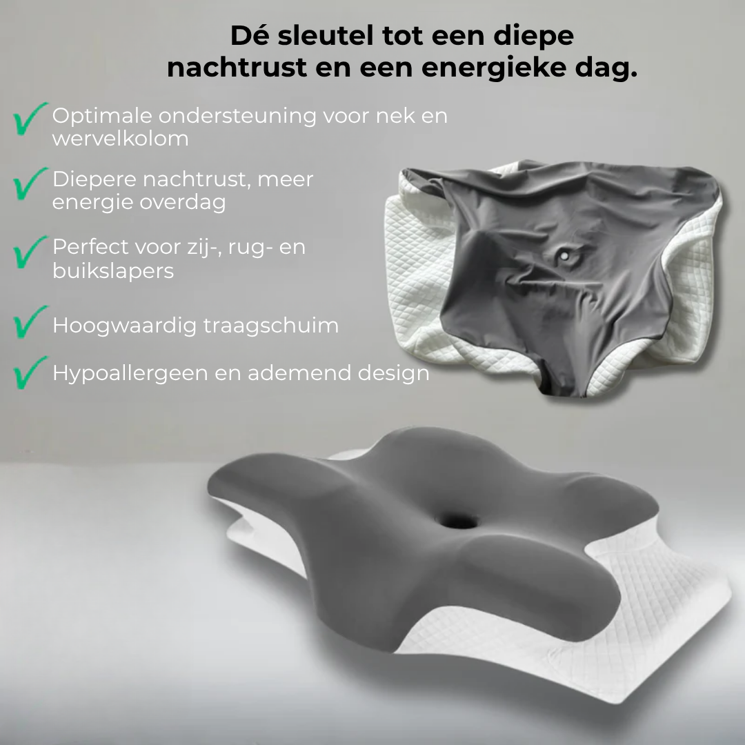 CalmAura™ Pillow | Ergonomisch traagschuimkussen voor nek- en schouderondersteuning