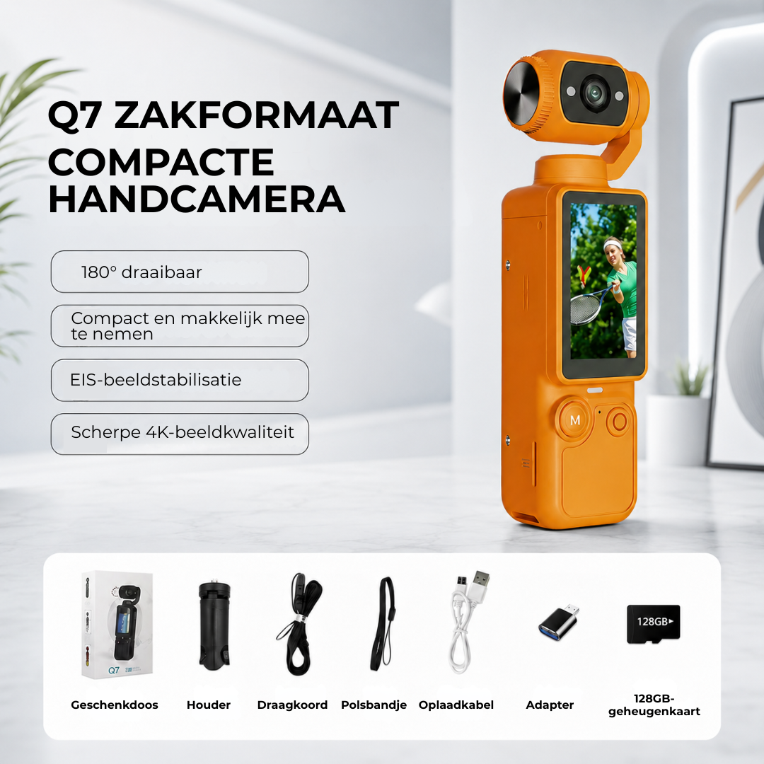 QMini™ 7 Smooth Gimbal MiniCam | Leg elk moment vloeiend vast in 4K – altijd en overal
