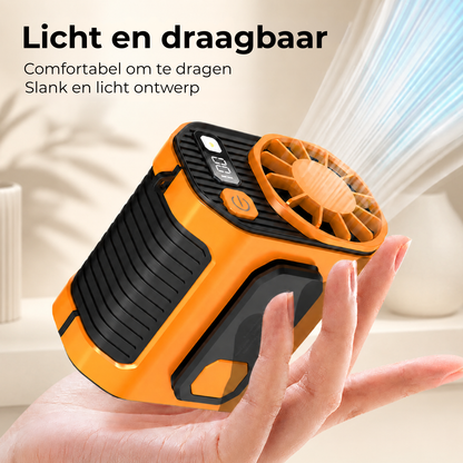 TurboBreeze™ | Versla de hitte, waar je ook bent — direct handsfree verkoeling