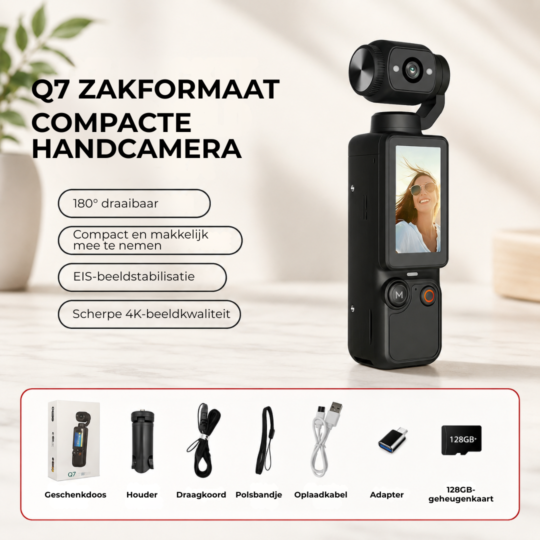 QMini™ 7 Smooth Gimbal MiniCam | Leg elk moment vloeiend vast in 4K – altijd en overal