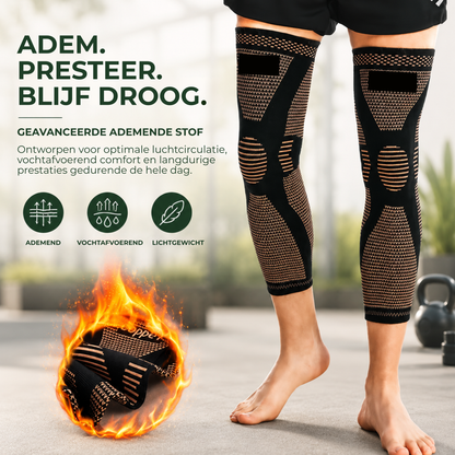 KneeLock Pro™ | Lange compressiekniebandage met antislipgrip