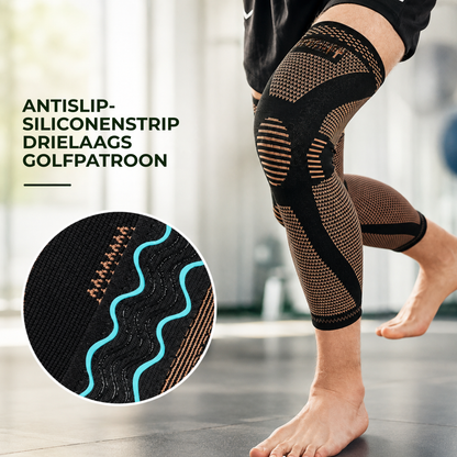 KneeLock Pro™ | Lange compressiekniebandage met antislipgrip