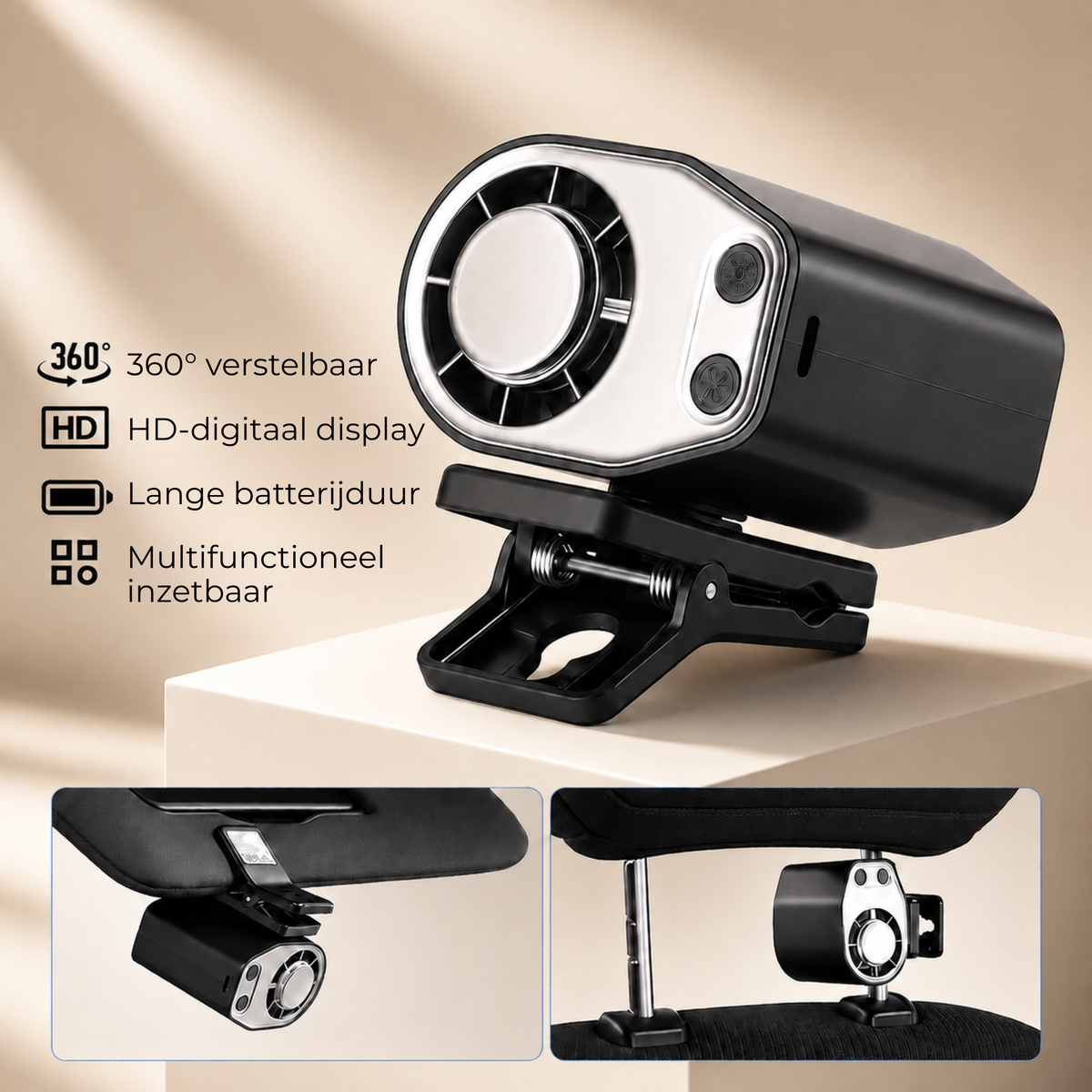 BreezeClip™ | Versla de hitte overal met krachtige draadloze verkoeling