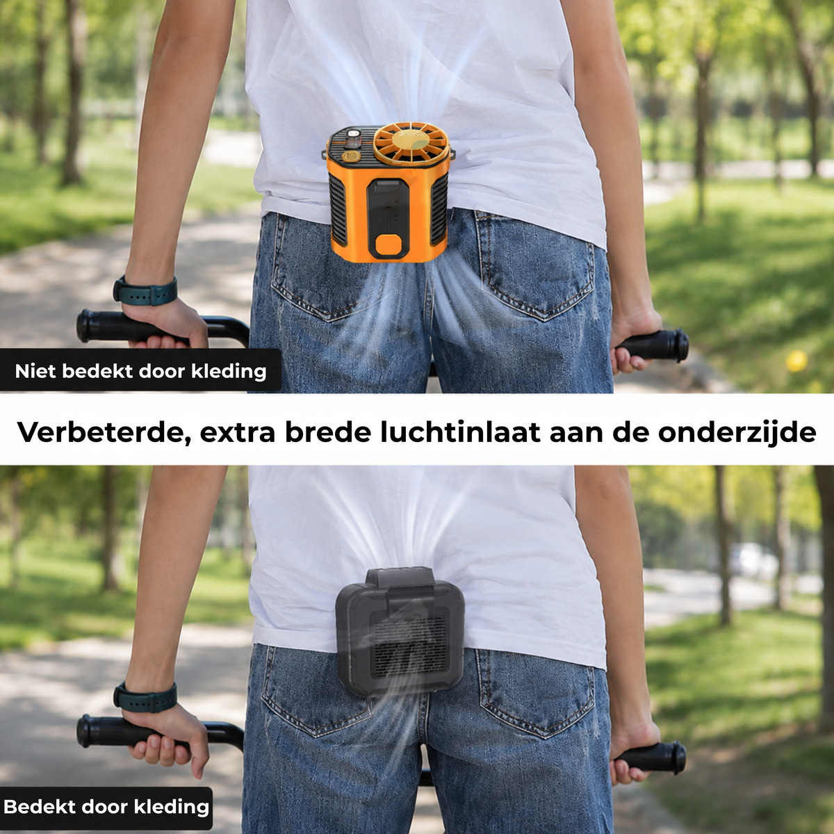 TurboBreeze™ | Versla de hitte, waar je ook bent — direct handsfree verkoeling
