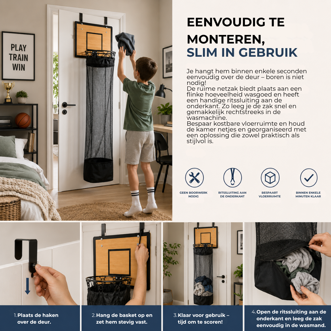 DunkHoop™ | Maak van opruimen een spel en houd de vloer vrij