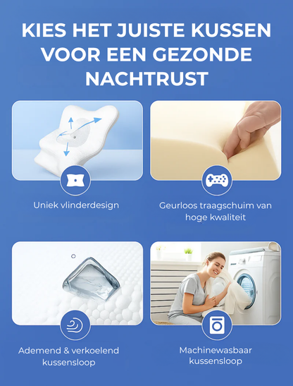 CalmAura™ Pillow | Ergonomisch traagschuimkussen voor nek- en schouderondersteuning